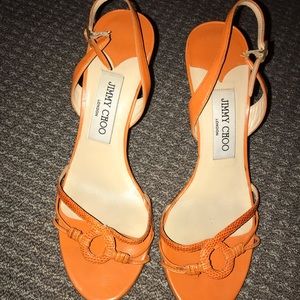 Authentic orange manolo blahnik sandals